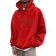 thumbnail image 4 of MIASHUI Chandail à Capuchon de Base pour Homme avec Poche avant et Cordon de Serrage Ajustable, Tenue Décontractée Confortable pour un Usage Quotidien Rouge, TG, 4 of 4