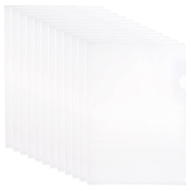 12 Pcs Chemise de Documents Transparente Type L Chemise en Plastique Sécuritaire pour Copies Pochette de Projet Format Lettre US/ A4 en Couleur Transparente