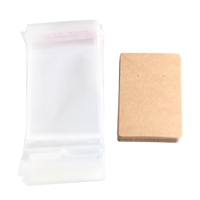 150 Sets Necklace Display Cards Earring Holder Cards with Bags for Jewelry Display (Display Cards and Bags for Each 150pcs)