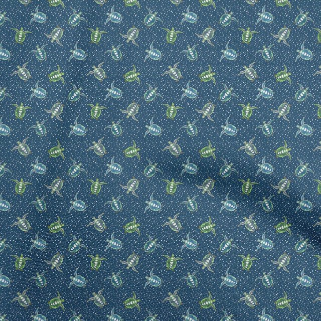 oneOone Viscose Chiffon Navy Blue Fabric Tortoise Sewing Craft Projects Fabric Prints By Yard 42 Inch Wide