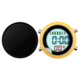 thumbnail image 3 of Abbracc Réveil Numérique Horloge Numérique Étanche Réveil Radio Contrôlé avec Jaune-Noir, 3 of 7