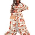 thumbnail image 1 of Robe Longue Longue Fendue à Boutons et Col en V à Fleurs pour Femmes Été, 1 of 6