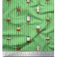 thumbnail image 1 of Soimoi Rayon Fabric Stripe & Drinks Summer Designs Decor Fabric Printed Yard 42 Inch Wide, 1 of 3