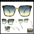 thumbnail image 2 of Womens Luxury Designer Inset Lens Metal Arm Horn Rim Plastic Fashion Sunglasses Yellow Blue Marble - Black Yellow, 2 of 7
