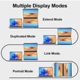 thumbnail image 3 of Écran Portable à Double Écran, Haut-Parleur Intégré 3 Modes d'Affichage 1200P 120Hz Rallonge d'Écran Pliable pour Portable 14 Po Type-C Interface Multimédia HD pour PC, 3 of 7
