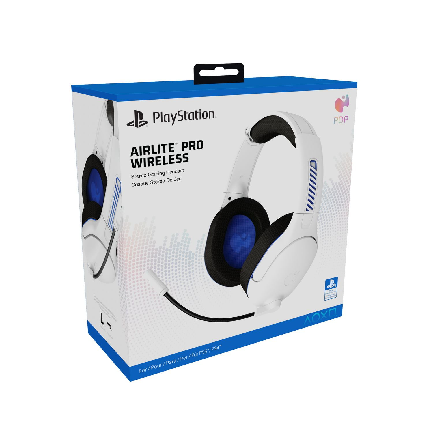 PDP AIRLITE Pro Wireless Headset: Frost White - PlayStation 5, & PlayStation 4