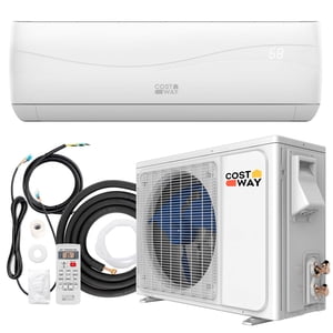 Costway 12000 BTU Mini Séparer Air Conditionneur &Chauffeur 20 SEER2 115 V Montage mural AC Unité