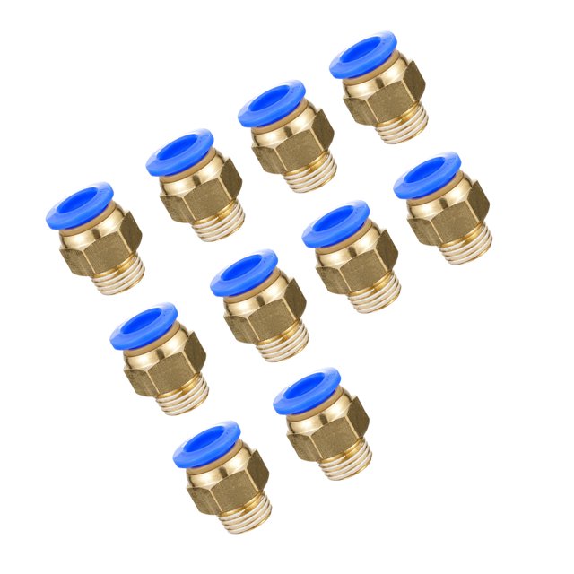 ZheElen 10 Pcs Connecteur de Tuyau Pneumatique Interface Filetée Remplacement Connecteurs en Laiton Matériel PC10-02