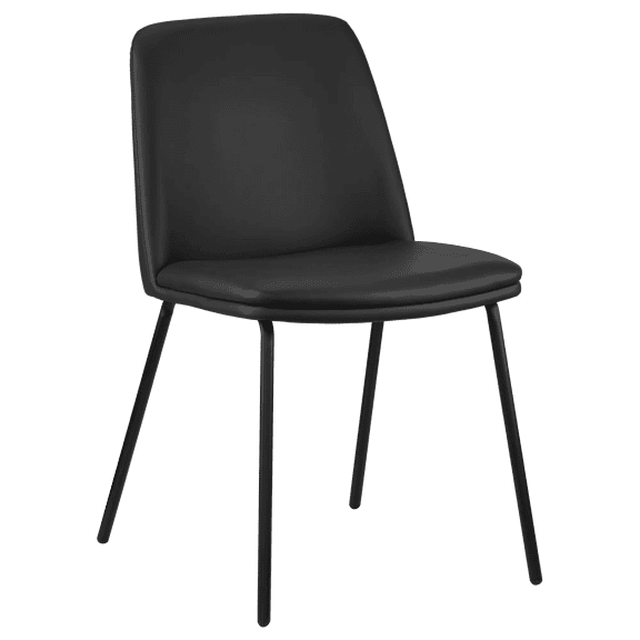 Bouclair Black Faux Leather and Metal Dining Chair