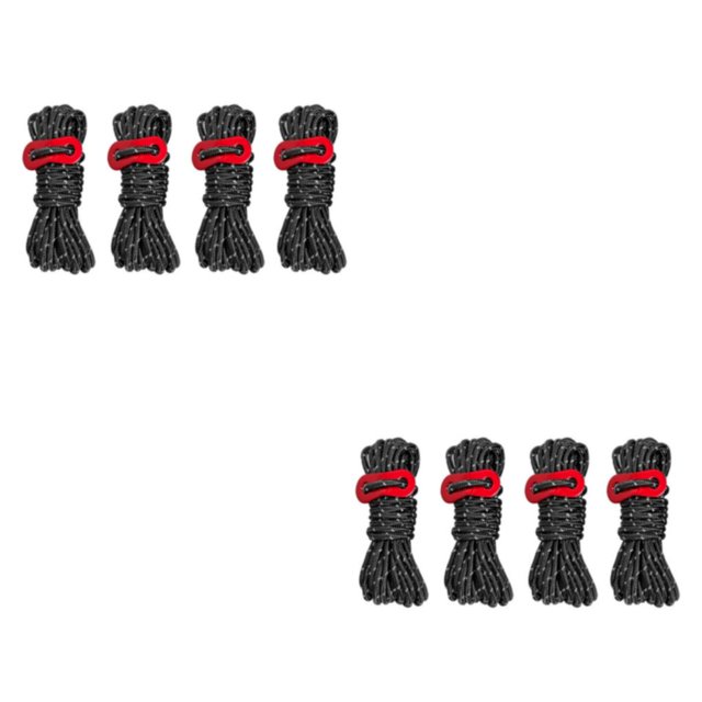 Shengyu 1/2/3 4X Tent Lanyard Reflective Rope Wind Cord High-strength Fine Workmanship DIY Prop Universal Outdoor Accessories Replaced Part Black 2PCS