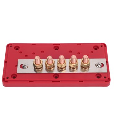 Barre de Distribution d'Alimentation Barre de Batterie Marine Bloc de Distribution d'Alimentation 5 Voies DC48V 300A M8 X 5 Robuste Connexion Sécuritaire Barre de Batterie Marine pour Véhicules Bateaux