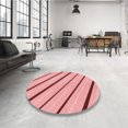 thumbnail image 4 of Ahgly Company Tapis Rond Lavable en Machine Intérieur Transitionnel Rose Pastel, 4 Pieds Rond, 4 of 7
