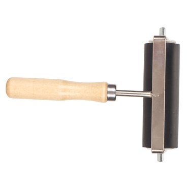 Rubber Roller, Metal Frame Wooden Handle Rubber Brayer Roller  For Printmaking