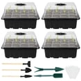 thumbnail image 1 of Seedling Starter Kit Plastic 4Pcs 12 Holes Seed Starter Tray Kit with Adjustable Vents Seed Propagator Set with Transplant Tools Labels Plant Tools for Vegetable Fruit Seed, 1 of 10