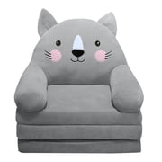 Oimcto Plush Foldable Kids Sofa Backrest Armchair 2 in 1 Foldable Children Sofa Cute Cartoon Lazy Sofa Children Flip Open Sofa Bed for Living Room Bedroom Without Liner Filler,Essential Home Items