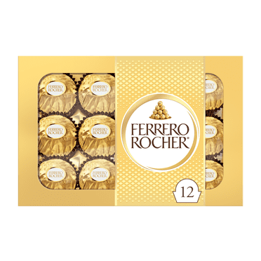 Boîte-cadeau de fins chocolats au lait et aux noisettes FERRERO ROCHER, 12 chocolats