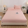 thumbnail image 3 of White Bed Sheets,White Bed Sheet Solid Color Washed Fitted Sheet Piece Mattress Pad Ash Proof Protective Cover Bed Sheet Cover Fitted Bed Sheets,Covers for Bed,Soft Bed Sheets, 3 of 6
