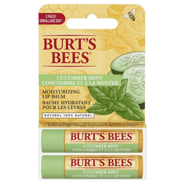 Burt’s Bees® 100% Natural Moisturizing Lip Balm, Cucumber Mint -
