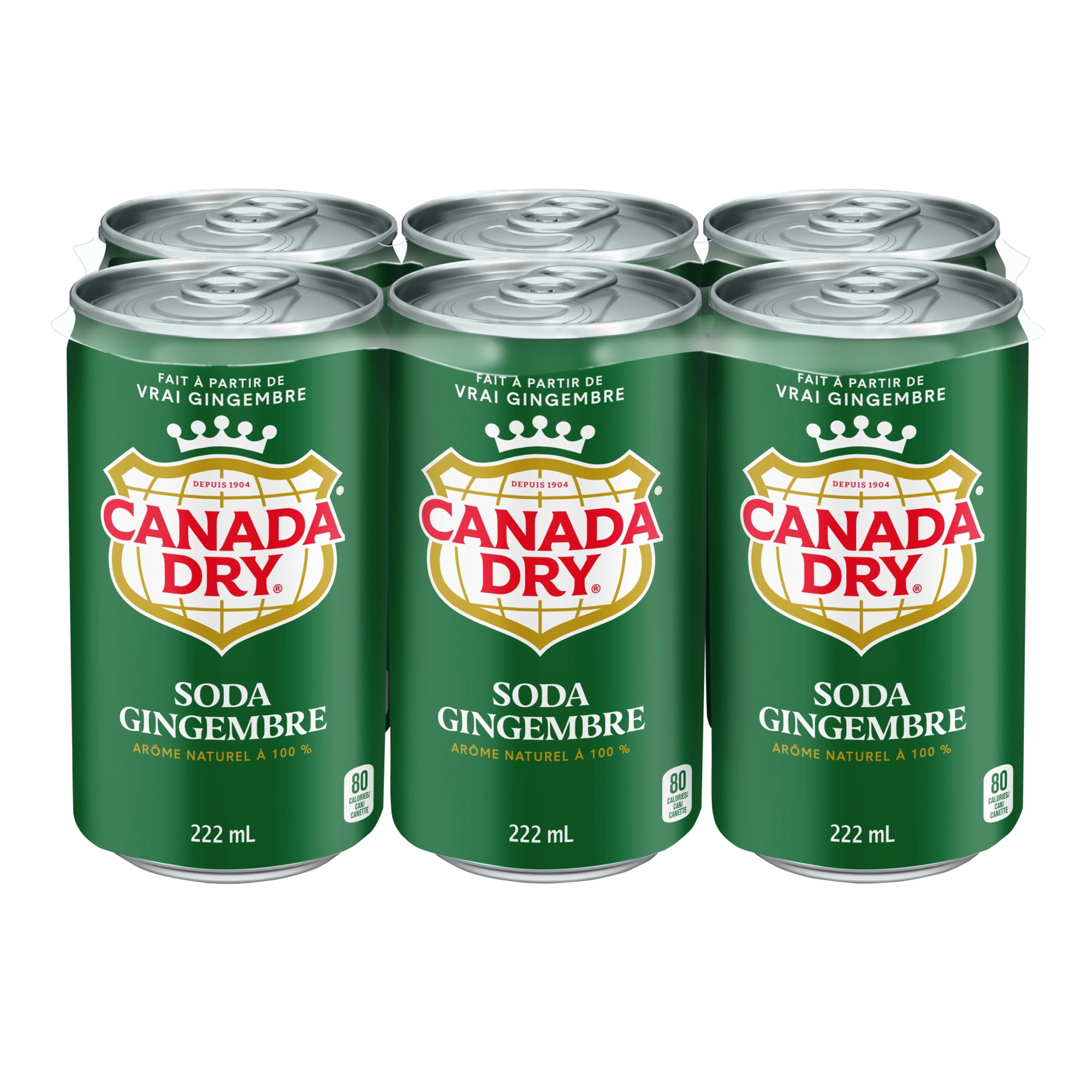 Soda gingembre Canada DryMD - Emballage de 6 mini-canettes de 222 mL