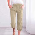 thumbnail image 1 of Capri Pants for Women, Loose Drawstring Drawstring Large 3/4, 1 of 5