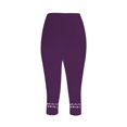 thumbnail image 5 of FNFYFH Clearance Womens 2 Pack Yoga Capri Pants Solid Color Leggings Set,Purple, 5 of 5