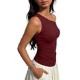 thumbnail image 4 of StSilkitty Womens One Shoulder Shirts Summer Solid Color Sleeveless Blouses Lightweight Soft Comfy Tops, 4 of 6