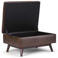 thumbnail image 3 of Atlin Designs Mid-Century Faux Leather Coffee Table Ottoman in Brown, 3 of 6