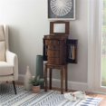 thumbnail image 2 of Powell Louis Philippe Jewelry Armoire with Round Drawer Pulls and Plush Black Lining, Walnut, 2 of 12