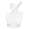 thumbnail image 3 of Resin Bust Display Stand Pendant Half Face Earring Display Mannequin Display Holder Organizer White, 3 of 14