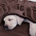 thumbnail image 4 of REGALWOVEN 1 Pcs Home Warm Soft Microplush Fleece Solid Throw Blanket Chocolate Color 78" x 90", 4 of 10