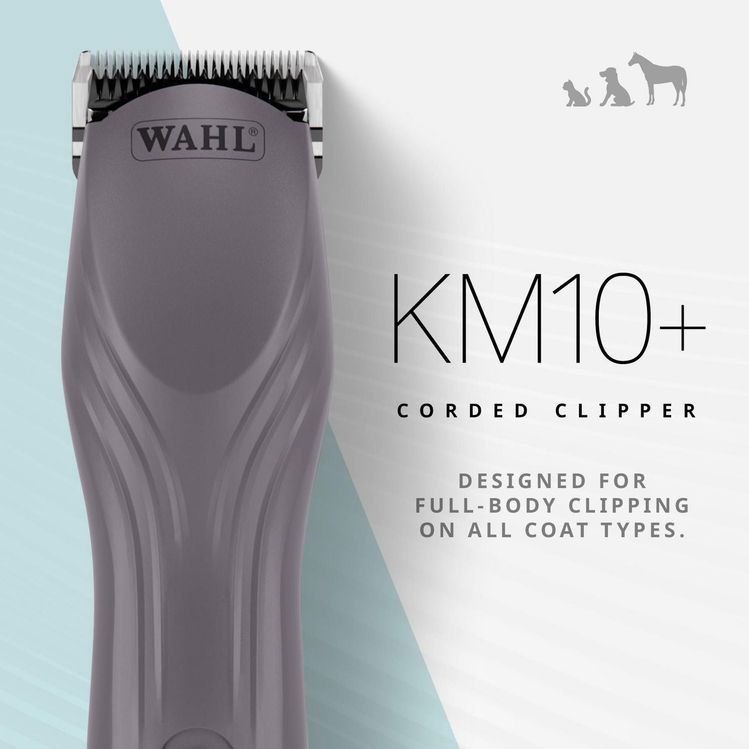 Wahl Professional KM 10+ Corded Animal Clipper, 2-Speed Brushless Motor, LOCKGUARD™, Constant Speed Control, Durable #10 Prime Blade - Model - 59189