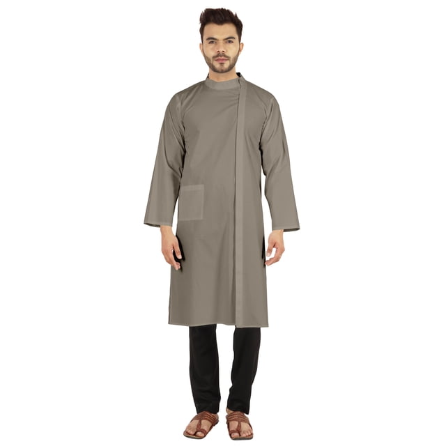 Atasi Kurta de Designer Indien pour Hommes Tenue de Fête Robe Traditionnelle Chemise Longue Ethnique Unie