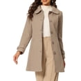 thumbnail image 1 of INSPIRE CHIC Manteaux pour Femmes Col Peter Pan Boutonnage Simple devant à Boutons Manteaux d'Hiver S Brun Clair, 1 of 6