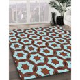 thumbnail image 3 of Ahgly Company Tapis d'Intérieur Lavable en Machine Carré Transitionnel Bleu Lagon, 4 Pieds Carré, 3 of 7