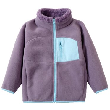 ManxiVoo Girls Full Zip Soft Jacket with Pockets Fall and Winter Outerwear Coat 150 Size Purple