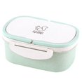thumbnail image 2 of Oleegame 1PC Stainless Steel Cutlery Set Portable Wheat Straw Double Layer Thermal Box Lunch Containers For Adults Lunch Boxes For Kids Green, 2 of 3