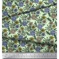 thumbnail image 3 of Soimoi Polyester Crepe Fabric Leaves & Floral Block Printed Fabric 1 Yard 52 Inch Wide, 3 of 3