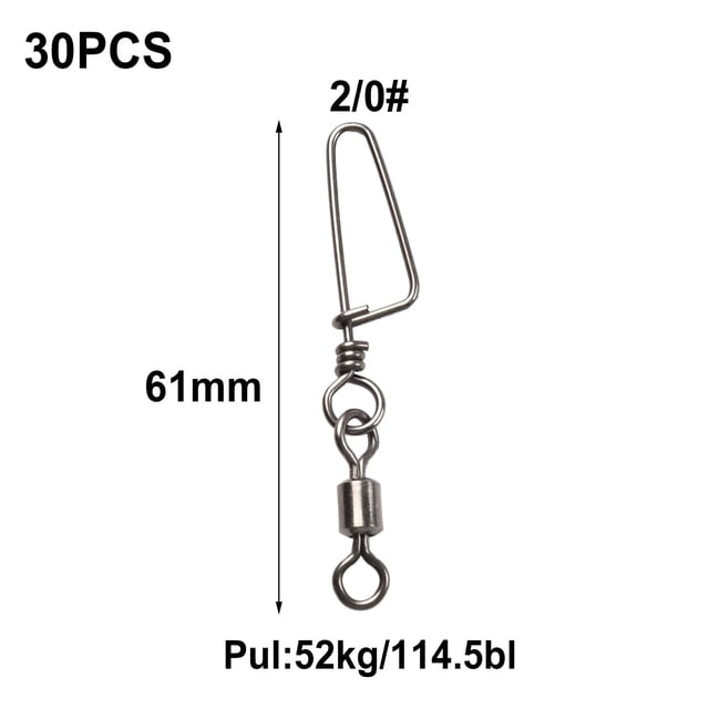 Bgsha 30 Pack Ball Bearing Fishing Swivels Snap Coastlock Fishing Line Connector