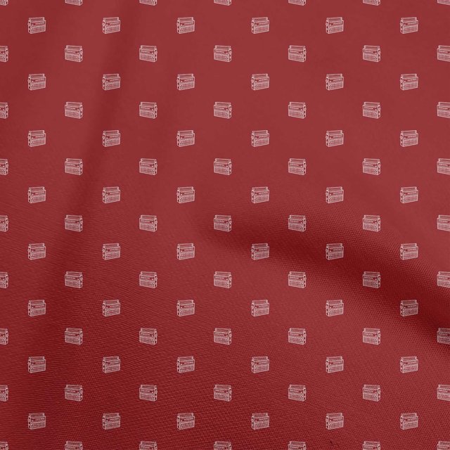 oneOone Tissu Viscose Georgette Rouge Rétro Radio Fournitures de Courtepointe Tissu de Couture au Mètre 42 Pouces de Large