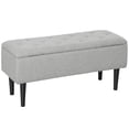 thumbnail image 1 of HOMCOM Ottoman avec Rangement et Pieds en Bois, Ottoman de Rangement 57 L, Gris, 15 Pouces, 1 of 10