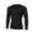 Noir, variante sur Ziynglg Chemises pour Hommes Couleur Unie Ajustées Haute Élasticité Col Rond Manches Longues T-Shirt de Sport pour Hommes