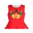 thumbnail image 4 of Girls Dress Red Snowflake Jingle Bell Christmas Party Holiday 10 Years, 4 of 6