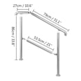 thumbnail image 2 of VEVOR Main Courante Transitionnelle en Acier Inoxydable Compatible avec Surface de Niveau et Escalier Réglable de 1 à 3, Rampes d'Intérieur et d'Extérieur, Capacité de 220 Lb avec Trousse d'Installation, Porche Bricolage, Argent, 2 of 9
