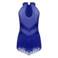 thumbnail image 2 of Yeahdor Robe de Danse Latine Sans Manches à Paillettes pour Filles, Robe Justaucorps de Jazz, Rumba Samba Salsa Cha Cha, Tenue de Danse de Salon Bleue 14, 2 of 5