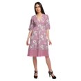 thumbnail image 1 of Moomaya Robe Imprimée Longueur Genou pour Femmes Grande Taille Vêtements Décontractés Tenue d'Été, 1 of 4