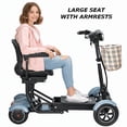 thumbnail image 1 of Trottinette de Mobilité Électrique Motorisée à 4 Roues, Doubles Moteurs Robustes Siège Grand - Bleu Ciel Mat, 1 of 14