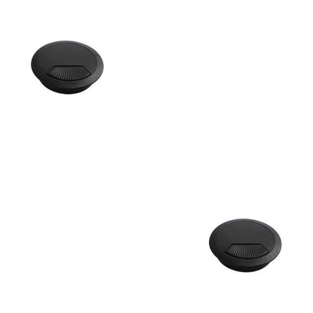 pitrice Desk Hole Cover Waterproof Anti-rust Adjustable Office Table Cable Grommet 53mm Black 2Set