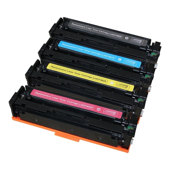 L-ink Compatible HP 201X (CF400X, CF401X, CF402X, CF403X) High Yield Toner Cartridge Set (BK, C, M, Y)