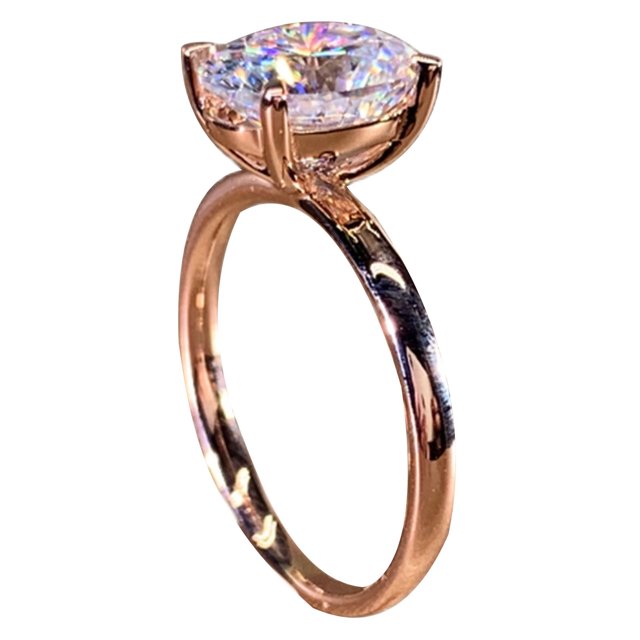 Bague Ovale Créative en Diamant pour Femmes