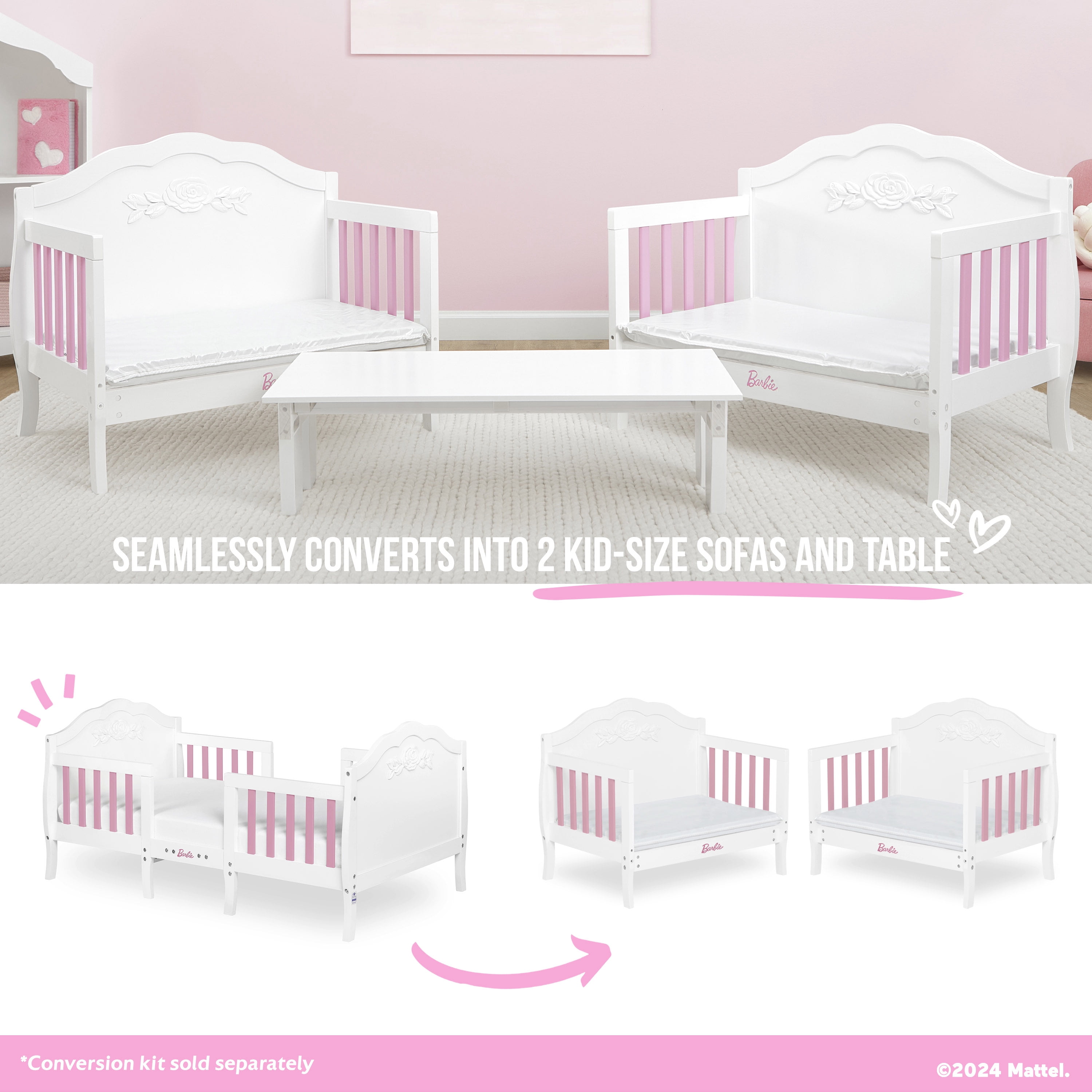 Rose 3-in-1 Toddler Bed
